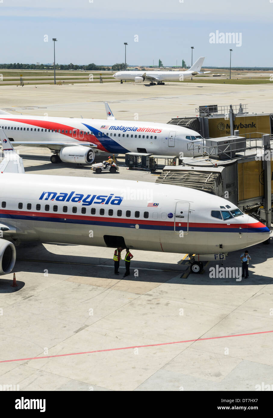 Malaysia Airlines Flugzeuge am internationalen Flughafen von Kuala Lumpur Stockfoto