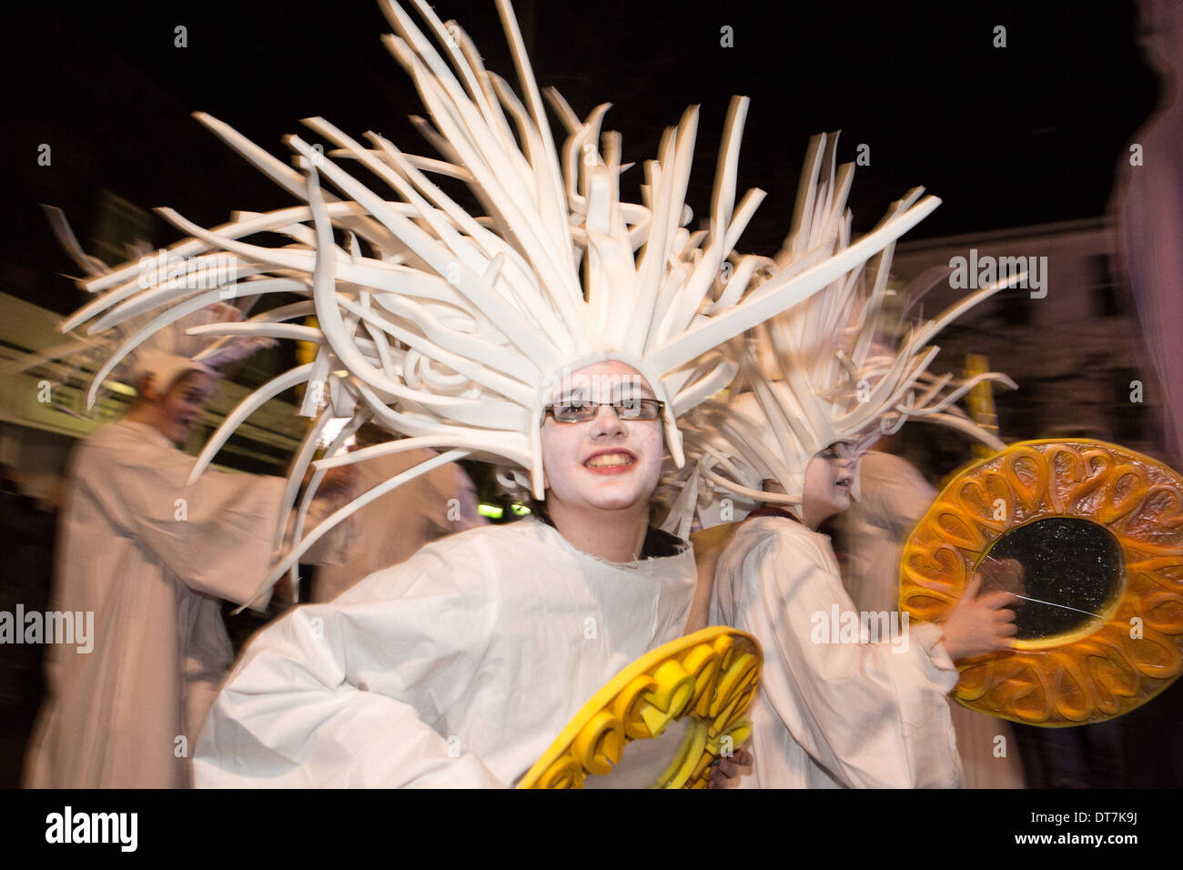 Großen Burns Supper 2014, Dumfries, Schottland, Heimkehr Karneval durch die Straßen von Dumfries Stockfoto