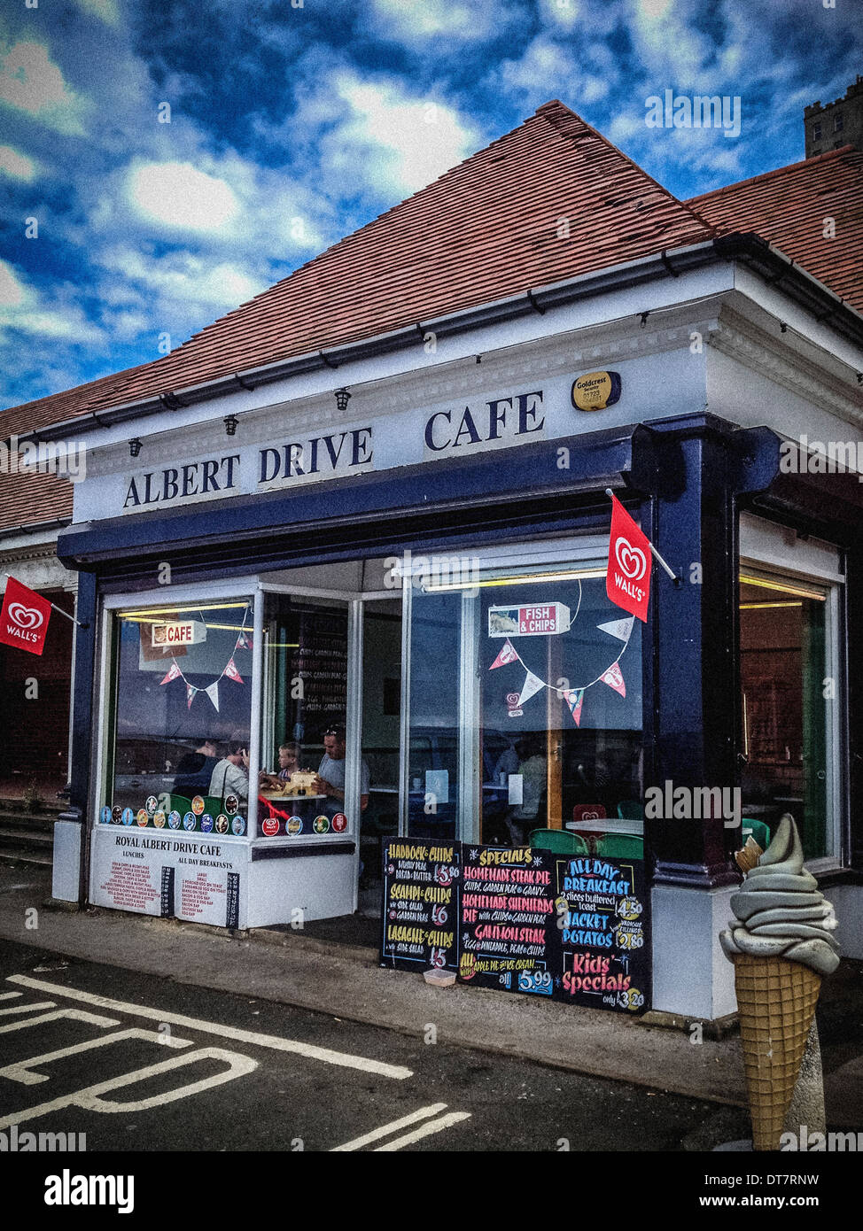 Albert Drive Cafe, Scarborough, Vereinigtes Königreich. Stockfoto