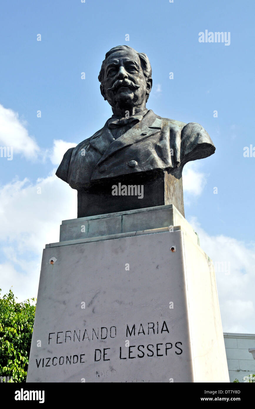 Ferdinand De Lesseps Statue Panama City-Panama Stockfoto