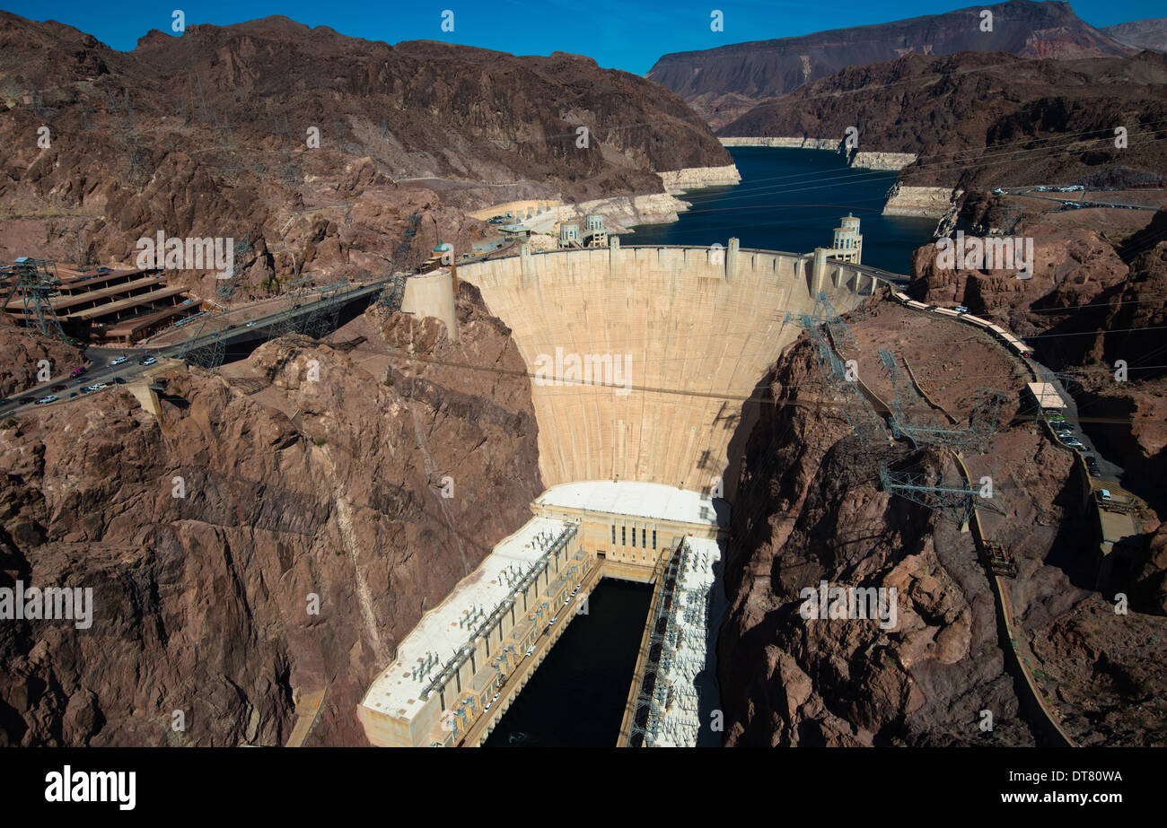 Die berühmten Hoover-Staudamm in der Nähe von Las Vegas Nevada, USA Stockfoto