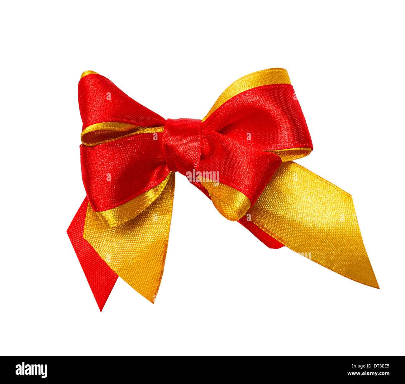 rote, gelbe Bogen, isoliert auf weißem Band Stockfoto