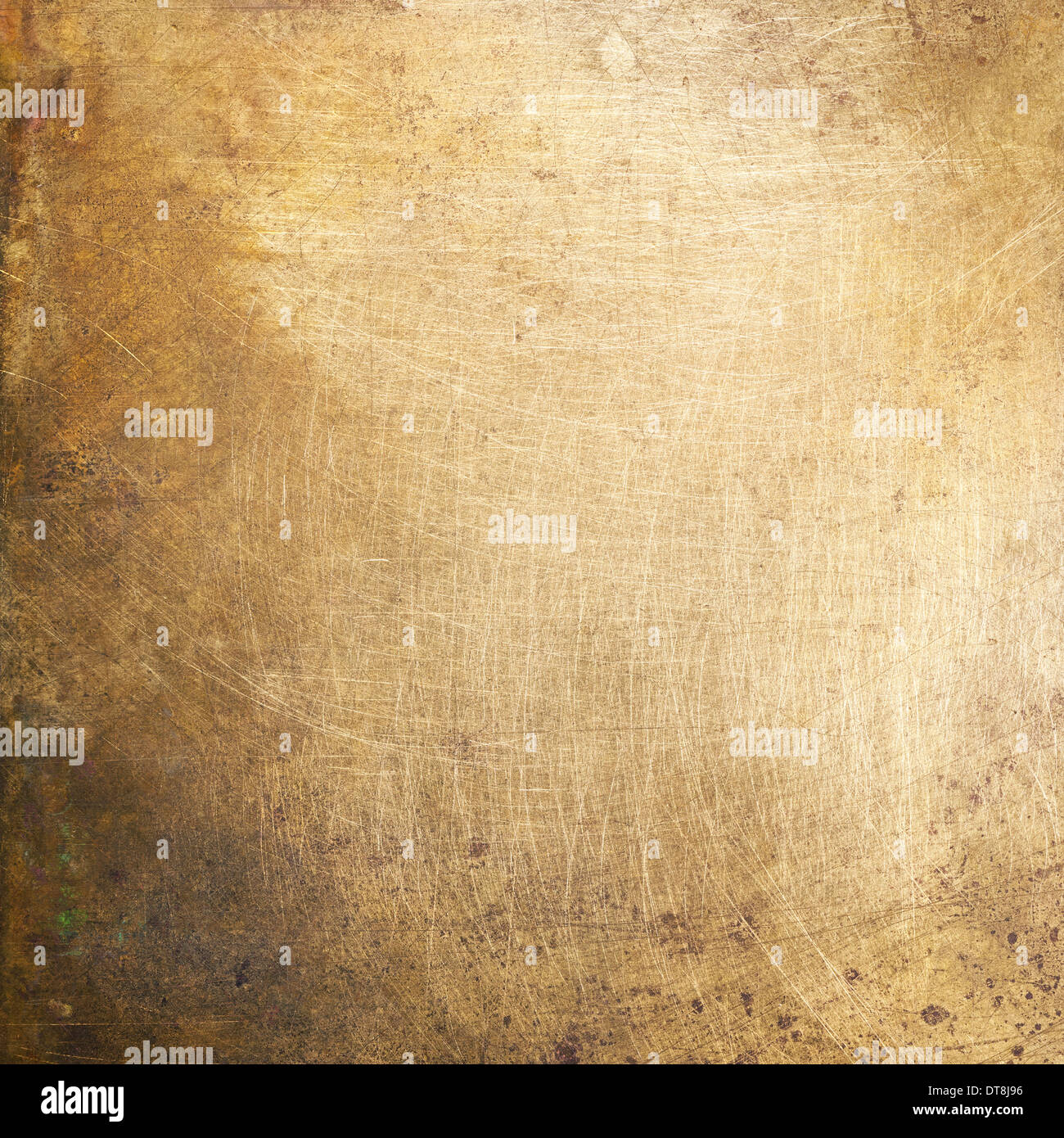 Messingplatte Textur, alte Metall Hintergrund. Stockfoto