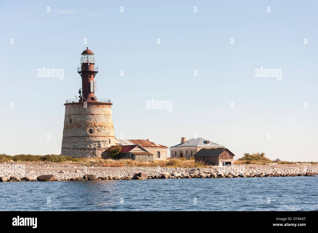 Alten Stein Leuchtturm auf einer Insel bekannt gemacht als Keri in Estland Stockfoto
