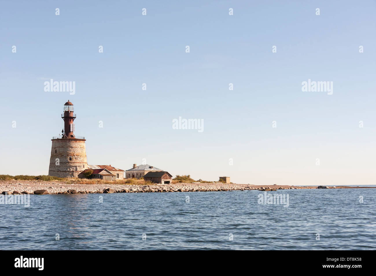 Alten Stein Leuchtturm auf einer Insel bekannt gemacht als Keri in Estland Stockfoto