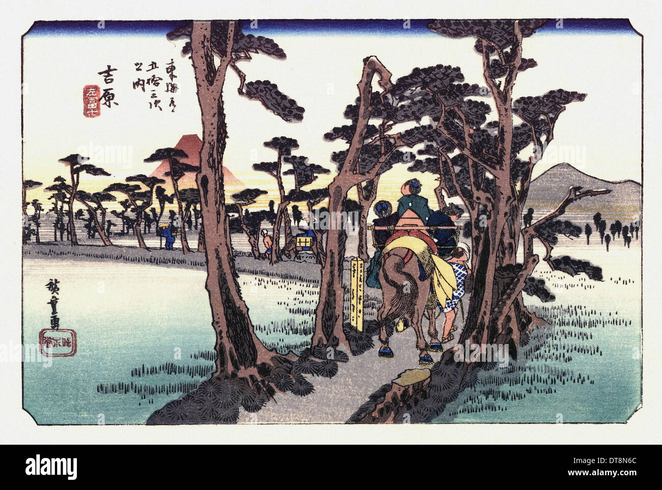 Utagawa Hiroshige - 歌川 広重 - die 53 Stationen des Tokaido - Yoshiwara Stockfoto