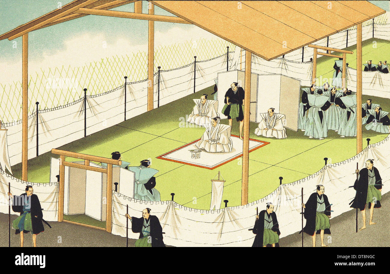 Das Opfer - Chromo-Lithographie von original japanischen Malerei XIX Jahrhundert Stockfoto