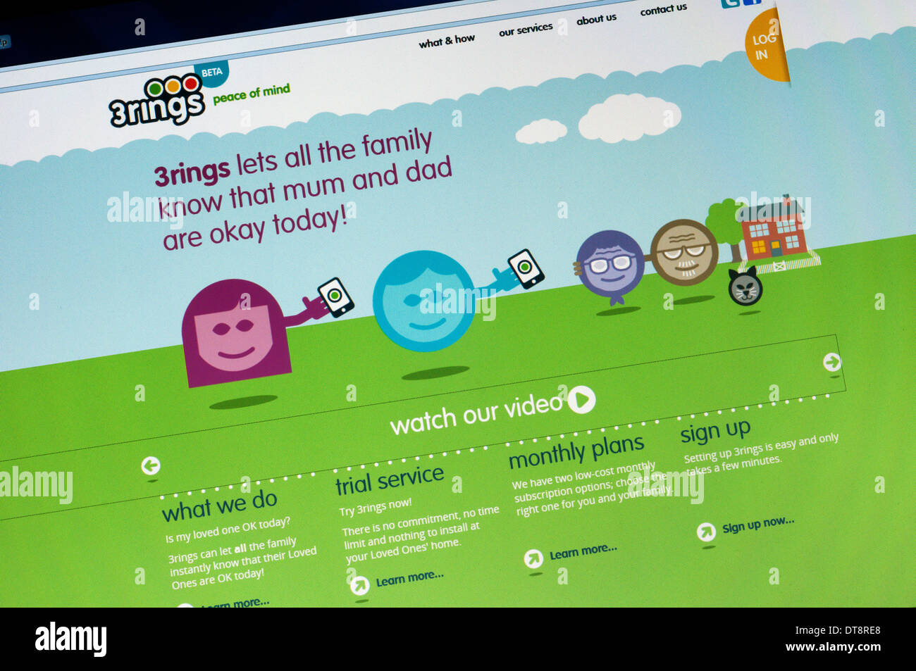 Die Homepage der Website 3rings. Stockfoto