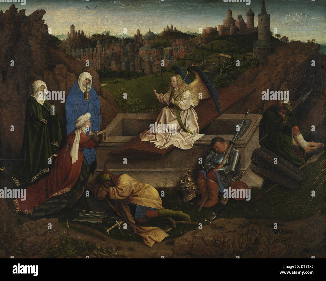 Die drei Marien am Grab, c. 1440. Künstler: Eyck, Hubert (Huybrecht), van (ca. 1370-1426) Stockfoto