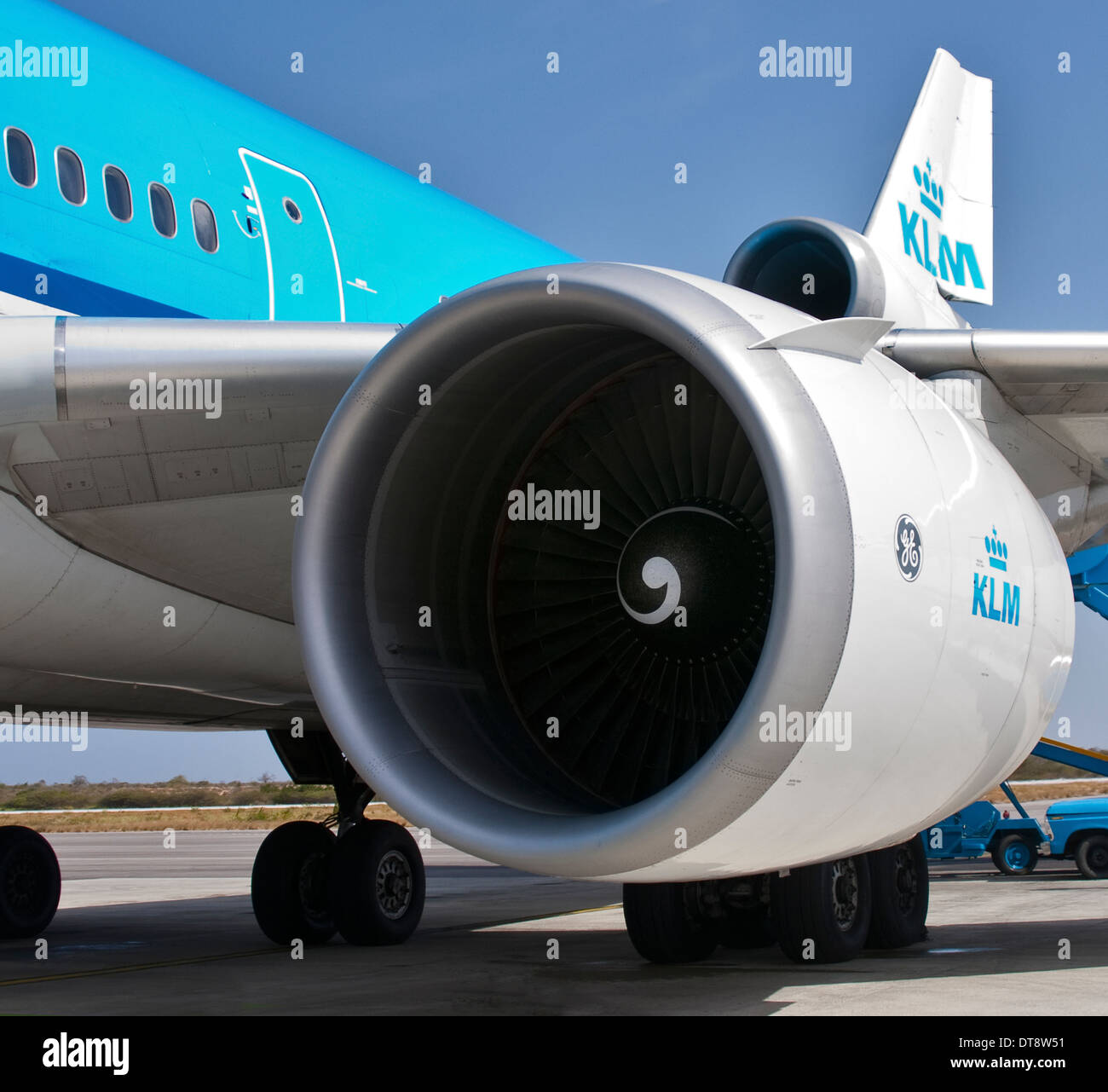 KLM Dutch Airlines McDonnell Douglas MD-11 Flugzeuge am Flughafen Flamingo, Bonaire, Niederländische Antillen Stockfoto