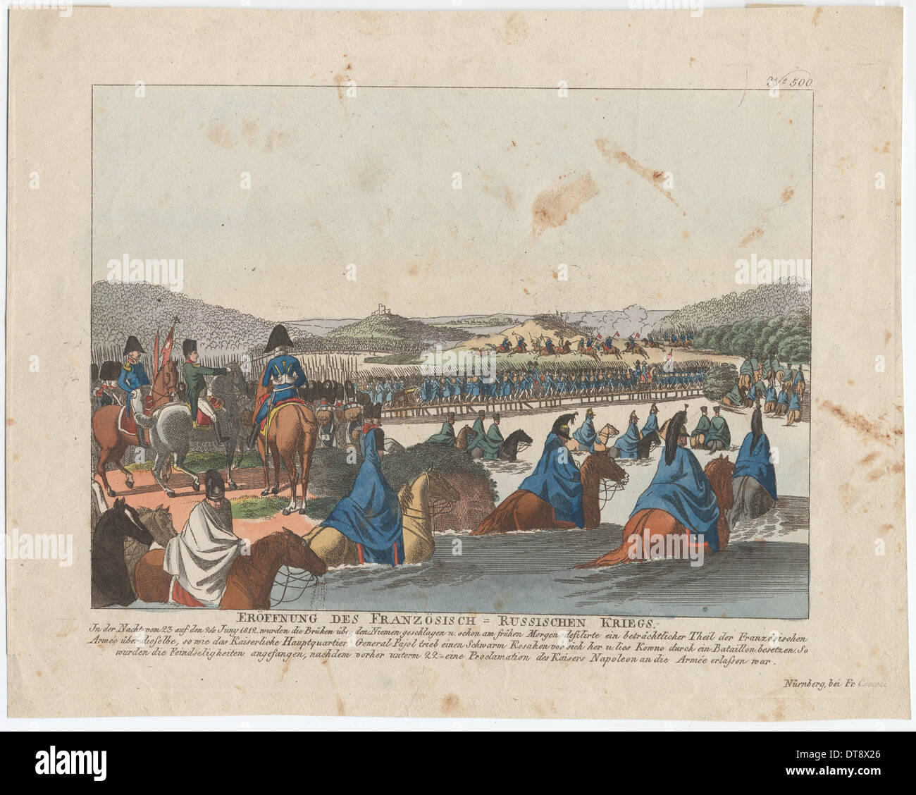 Der Beginn der französischen Invasion von Russland. Künstler: Campe, August Friedrich Andreas (1777 – 1846) Stockfoto