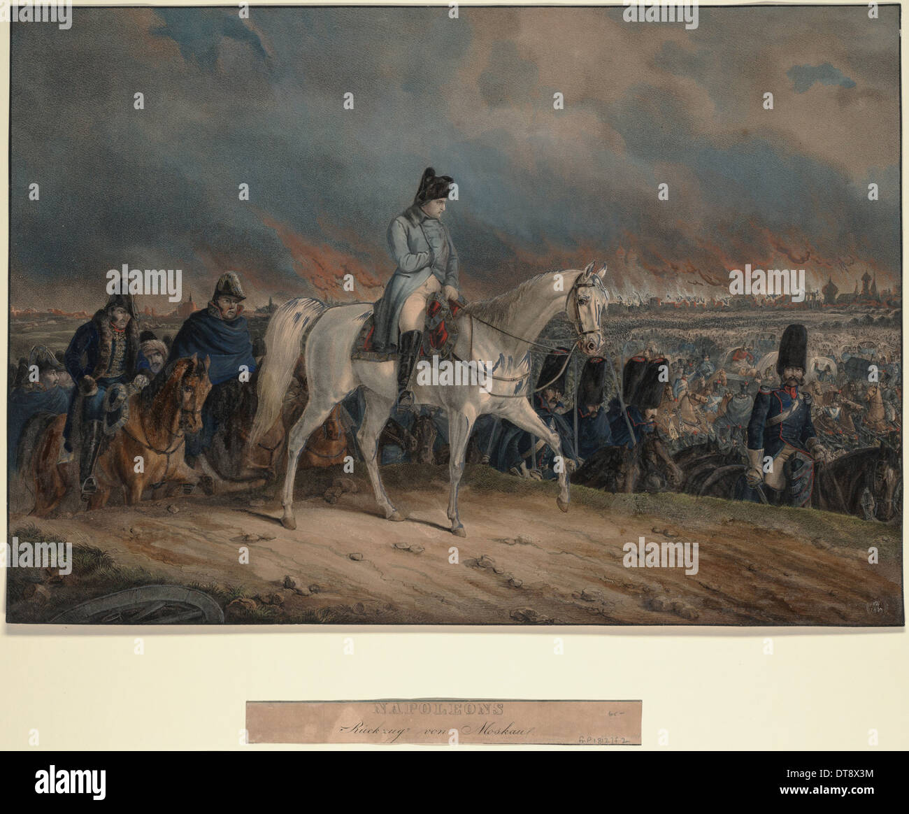 Napoleons Rückzug aus Moskau, 1847. Künstler: anonym Stockfoto