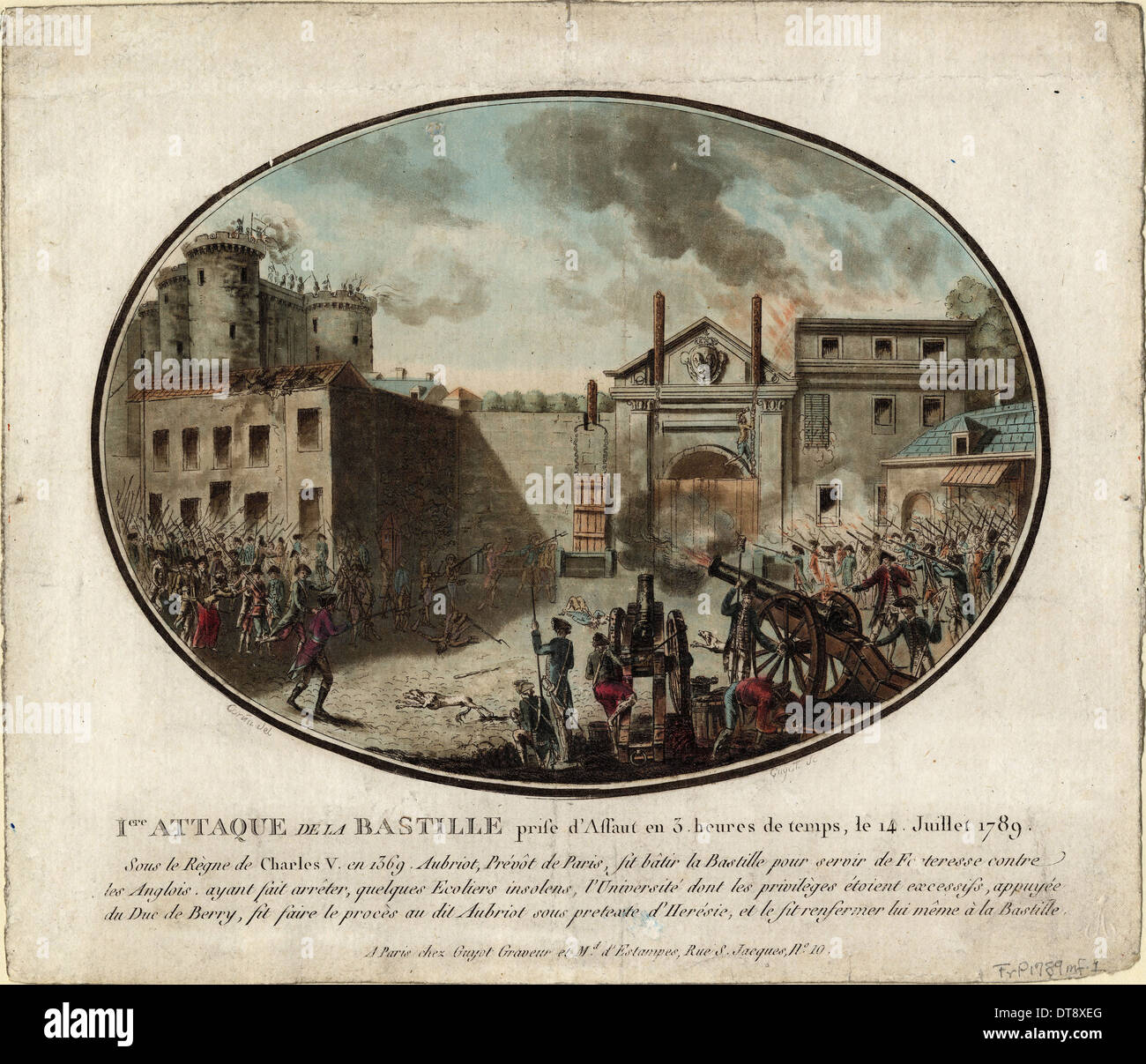 Der Sturm auf die Bastille am 14. Juli 1789, 1789. Künstler: Cornu, Jean-Alexis (1755-1807) Stockfoto