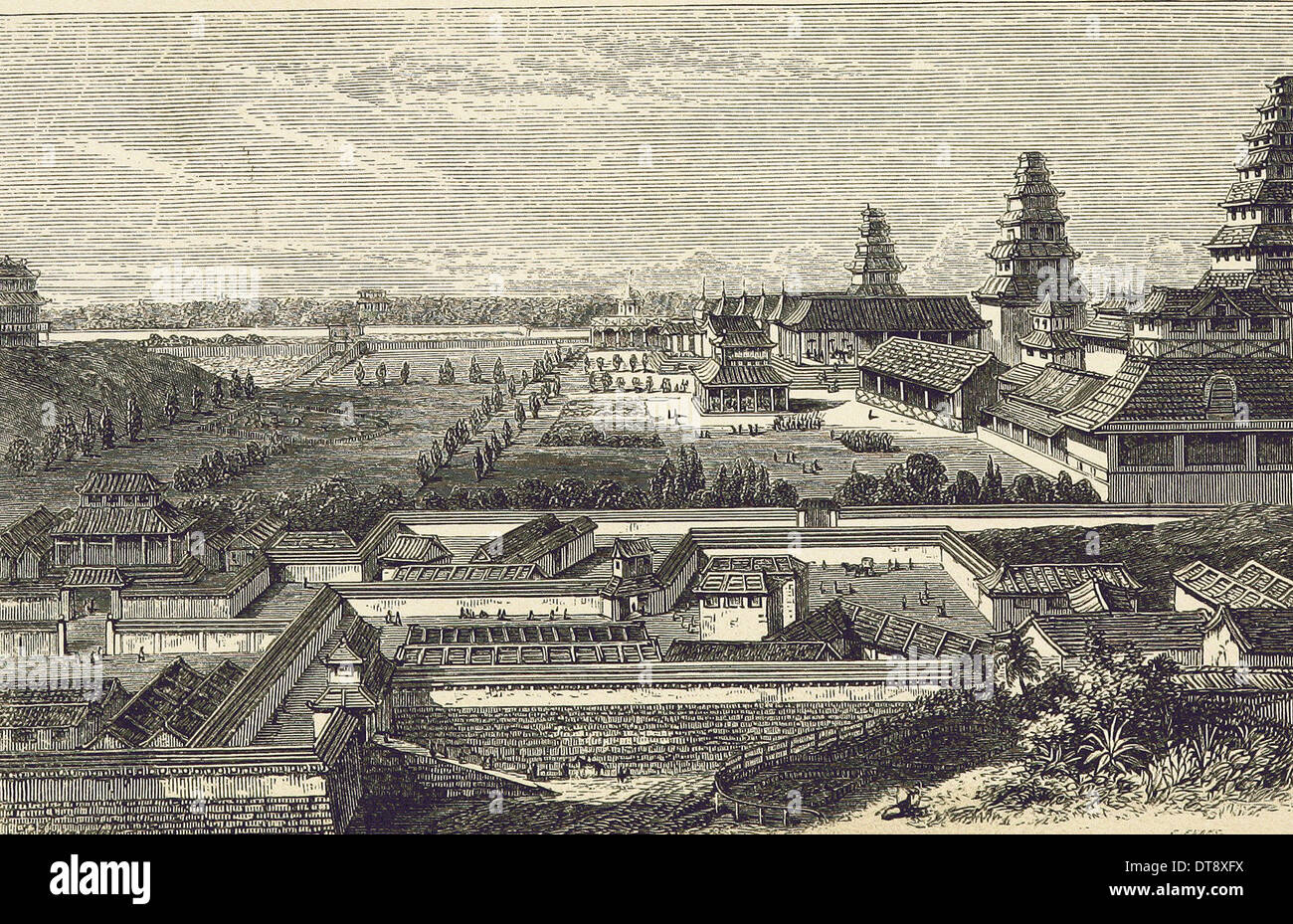Japan: Kaiserpalast in Jeddo - British Gravur XIX Jahrhundert Stockfoto