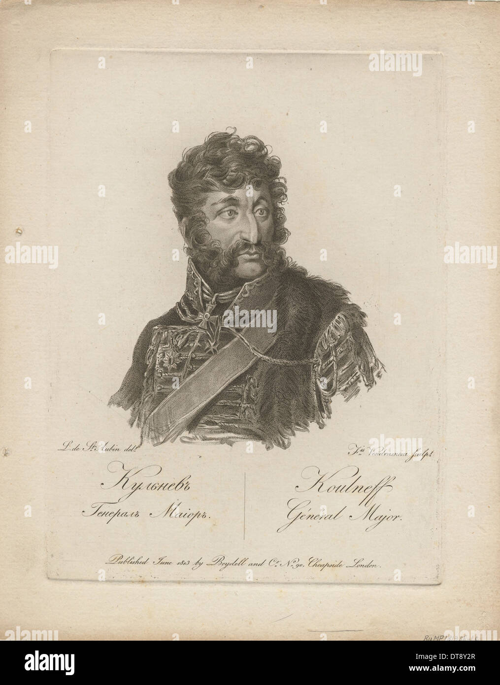 Jakow Petrowitsch Kulnev (1763-1812), 1813. Künstler: Vendramini, Francesco (1780-1856) Stockfoto