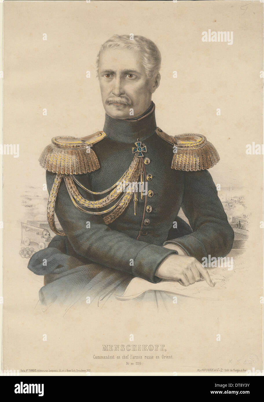Prinz Alexander Sergejewitsch Menschikow (1787-1869), 1855. Künstler: anonym Stockfoto