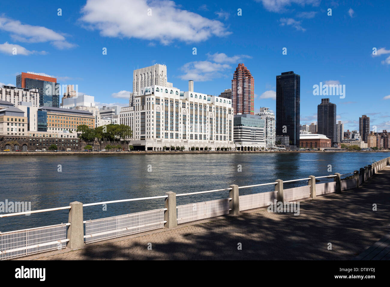 Skyline von Midtown Manhattan und dem East River von Roosevelt Island, New York City, USA Stockfoto