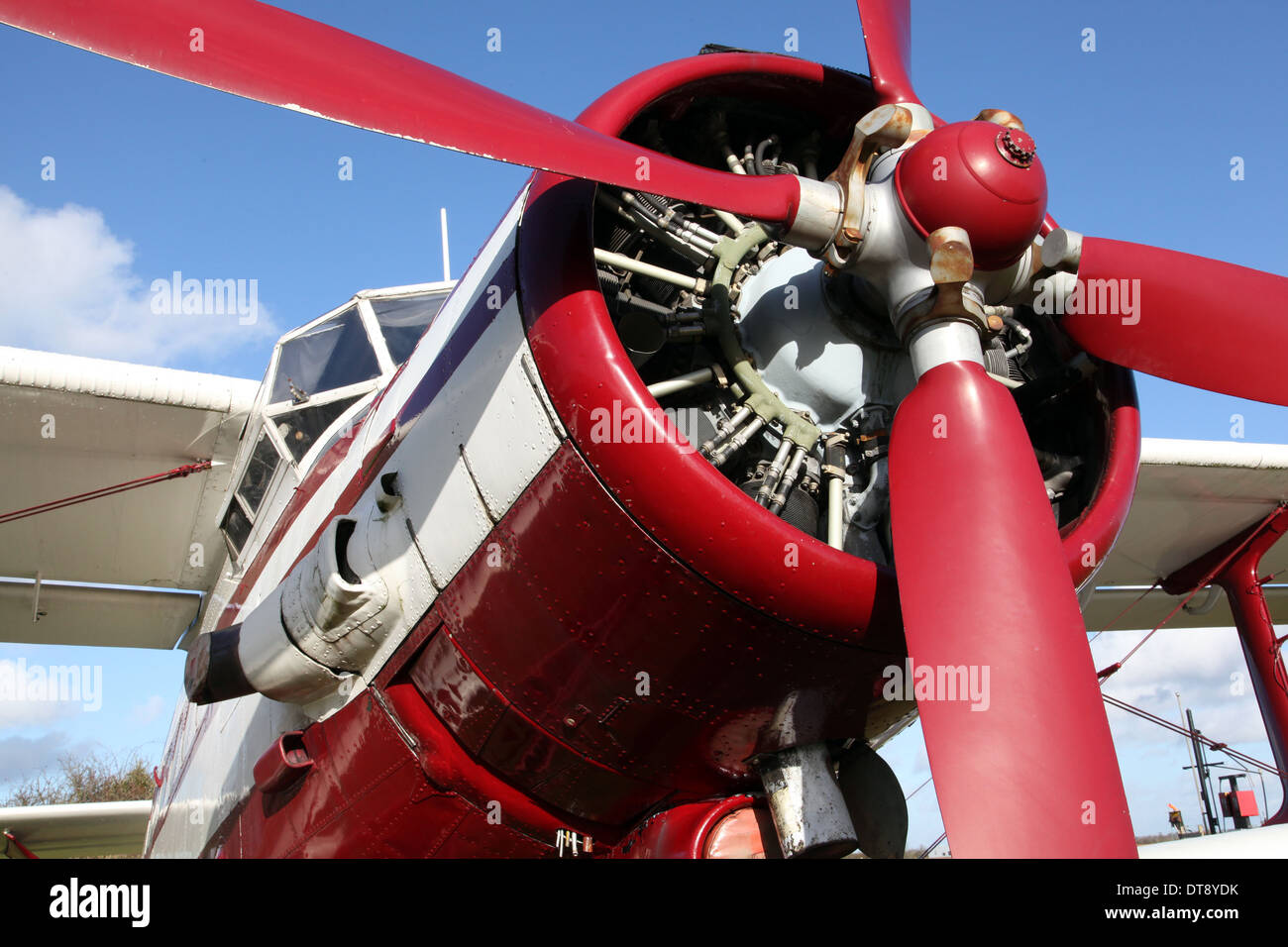 Der Sternmotor des Flugzeuges Antanov AN2 - Shvetson Asche-21 Stockfoto