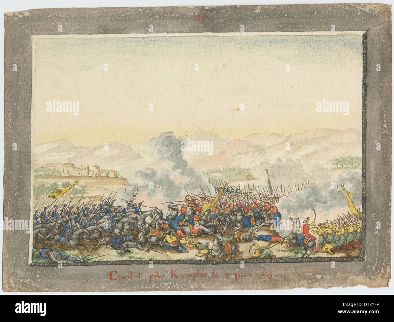 Die Schlacht von Kulewtscha am 11. Juni 1829, 1829. Künstler: anonym Stockfoto