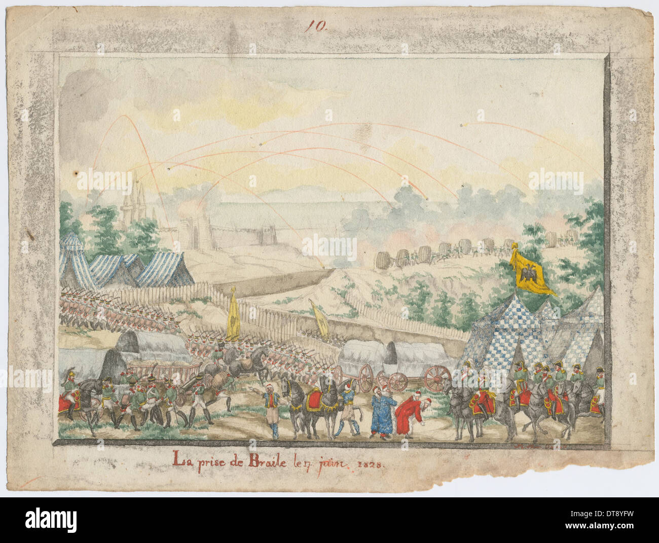 Die Eroberung der Festung Brailov am 7. Juni 1828, 1829. Künstler: anonym Stockfoto