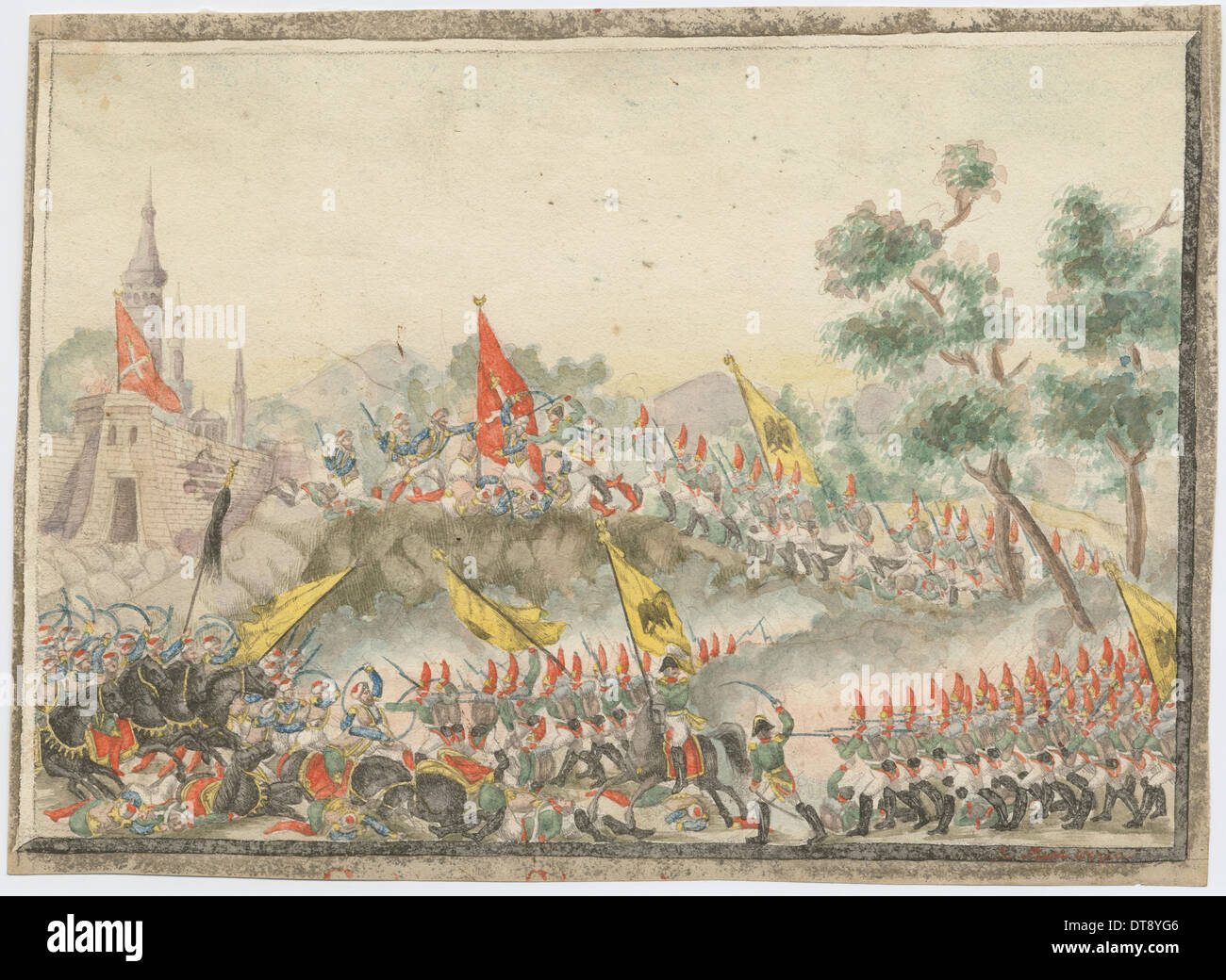 Russische Armee eroberte Izmail Festung im Jahre 1790, 1829. Künstler: anonym Stockfoto