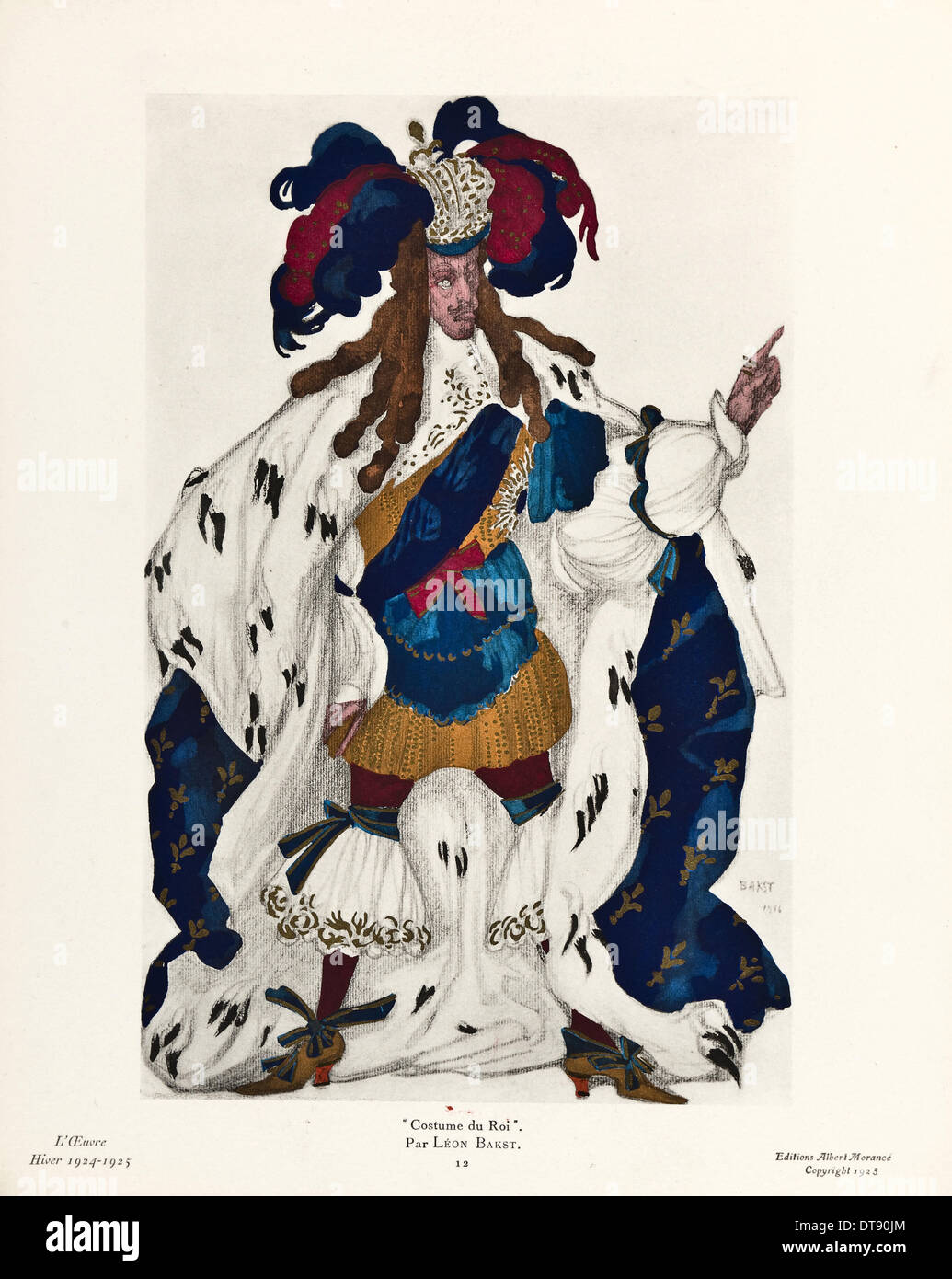 König. Kostüm-Design für das Ballett Dornröschen von P. Tschaikowsky, 1921. Künstler: Bakst, Léon (1866-1924) Stockfoto