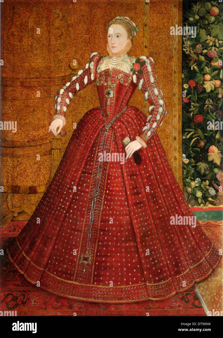 Porträt von Elizabeth i. von England (das Hampden-Porträt), ca 1563. Künstler: Meulen, Steven van der (aktive 1543-1564) Stockfoto