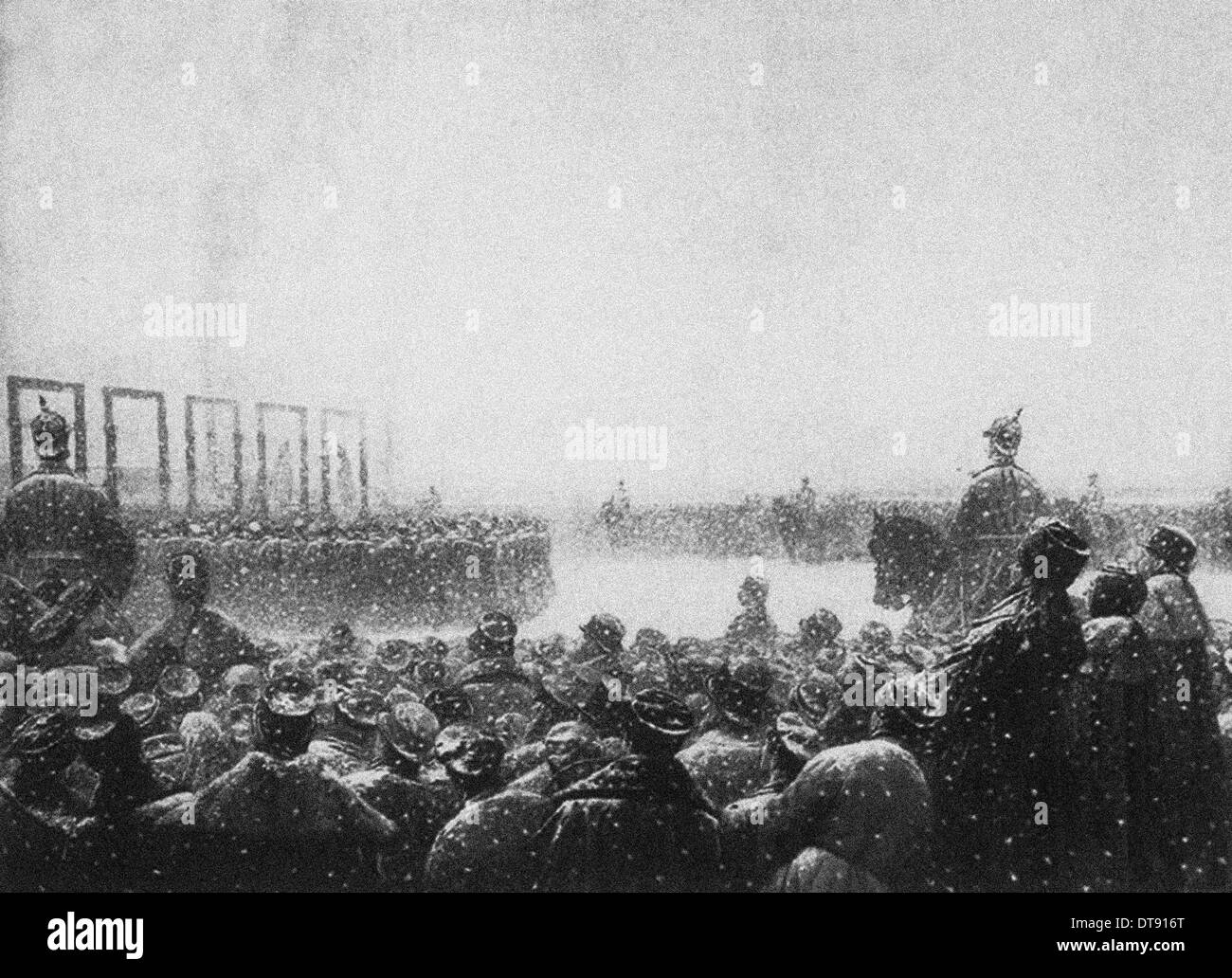 Die Ausführung der Terroristen in Russland, 1884-1885. Künstler: Wereschtschagin, Wassili Wassiljewitsch (1842 – 1904) Stockfoto