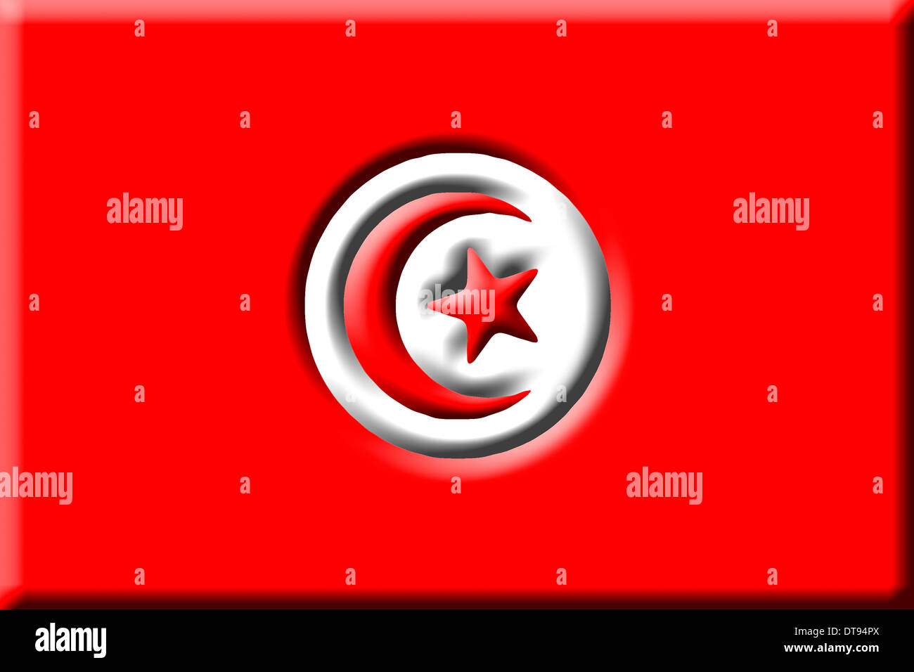 Tunesien / Tunesien - Nationalflagge Stockfoto