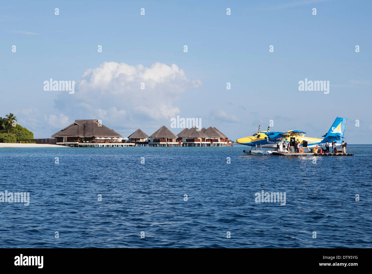 Wasser-Flugzeug (Taxi) in den Malediven Stockfoto