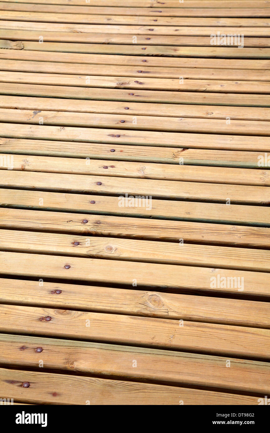 Fußboden aus natürlichen Holzplatten Stockfoto