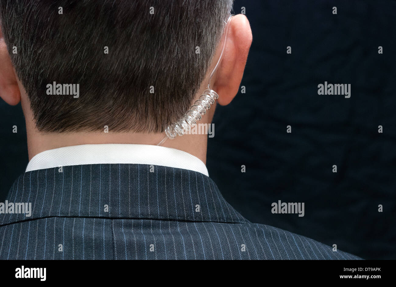 Nahaufnahme einer geheimen service Agent, hinten. Stockfoto