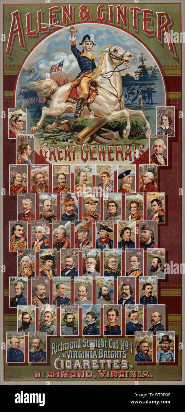 Die großen Feldherren Serie für Allen & Ginter Zigaretten Marken, 1885. Künstler: Harris, George S. (1823-1891) Stockfoto