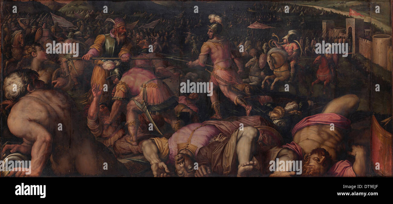 Der Kampf gegen Radagaisus bei Faesulae in 406, 1563-1565. Künstler: Vasari, Giorgio (1511-1574) Stockfoto