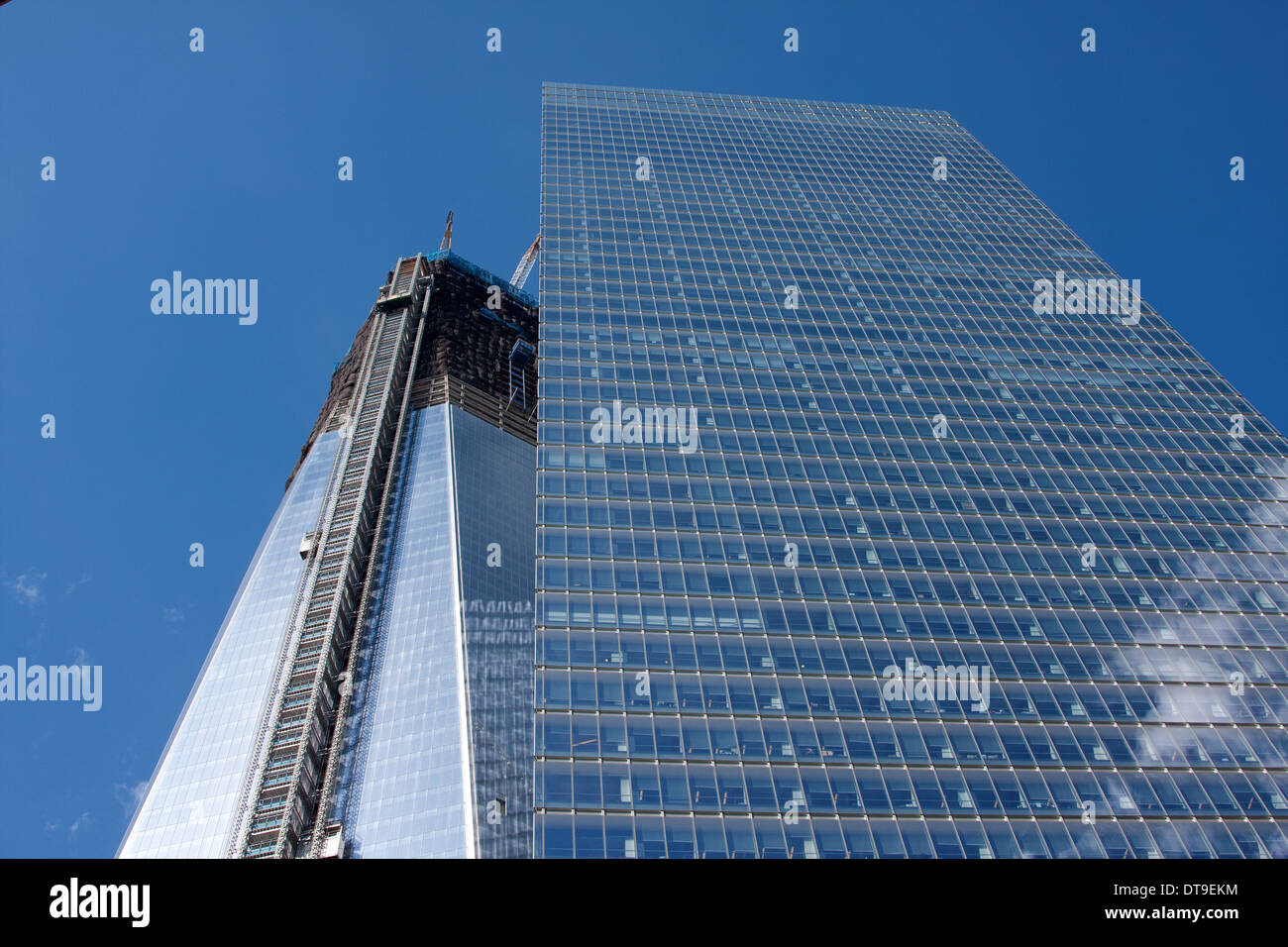 Ein Blick auf den Bau des neuen World Trade Center in New York City, Februar 2012 Stockfoto