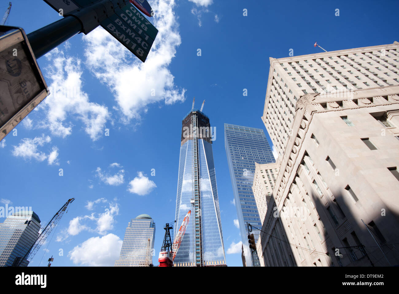 Ein Blick auf den Bau des neuen World Trade Center in New York City, Februar 2012 Stockfoto