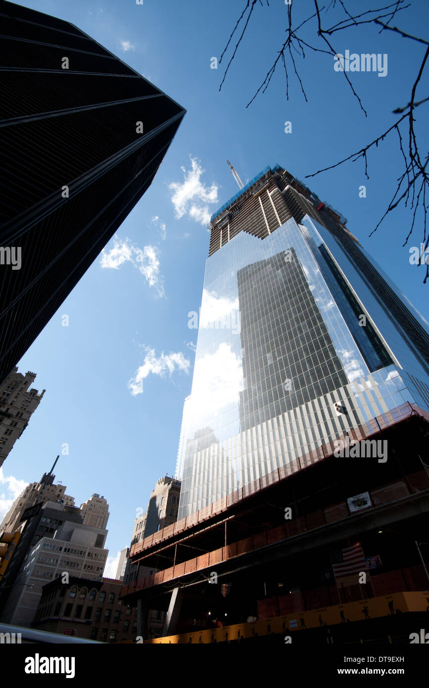 Ein Blick auf den Bau des neuen World Trade Center in New York City, Februar 2012 Stockfoto
