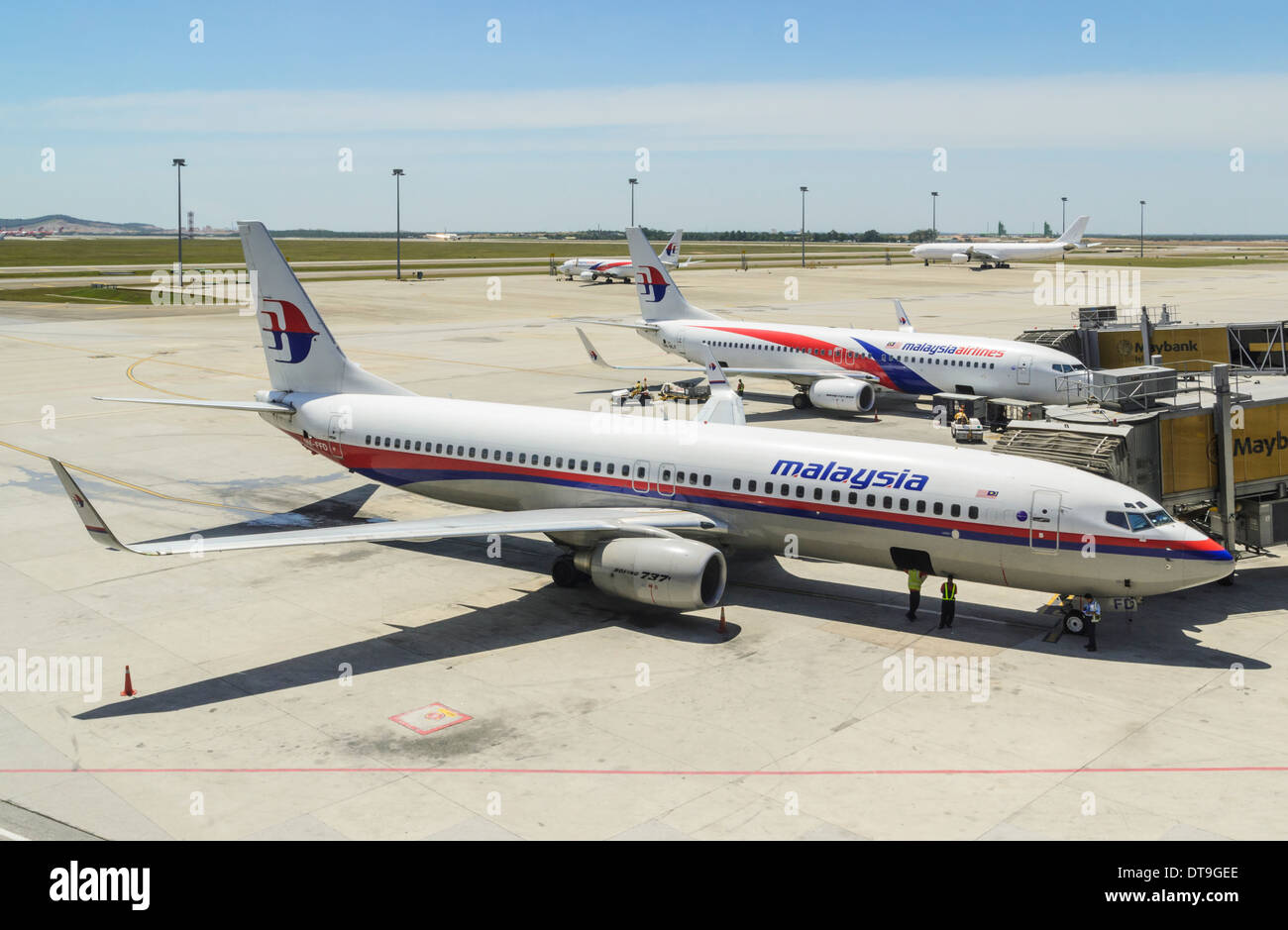 Malaysia Airlines Flugzeuge am internationalen Flughafen von Kuala Lumpur Stockfoto