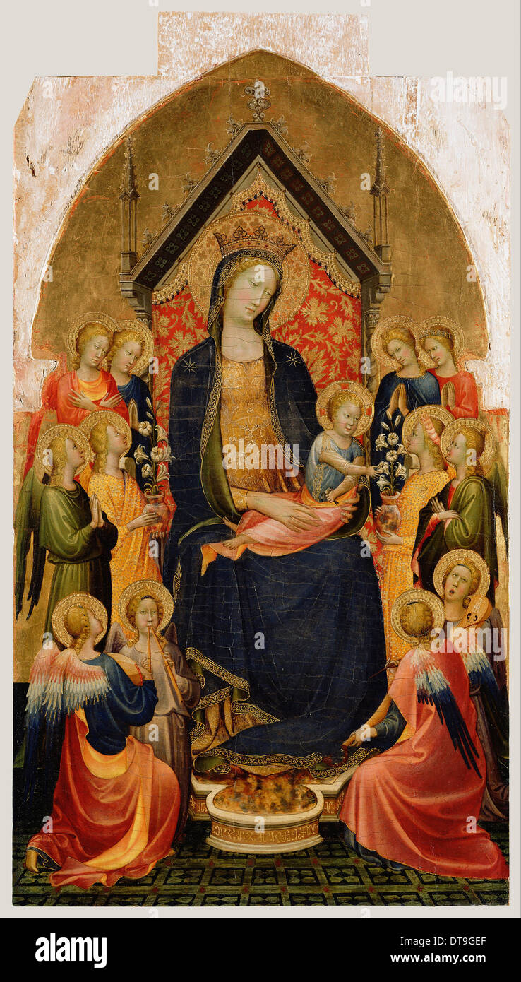 Madonna mit Kind und musizierende Engel, c.1410. Künstler: Starninaberg, Gherardo (c. 1364-1413) Stockfoto