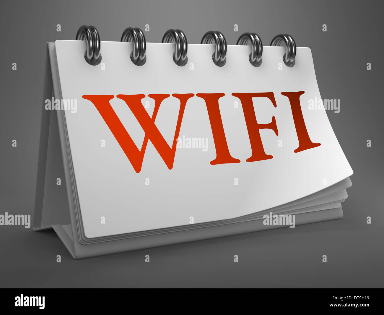 WiFi auf Desktop-Kalender. Stockfoto