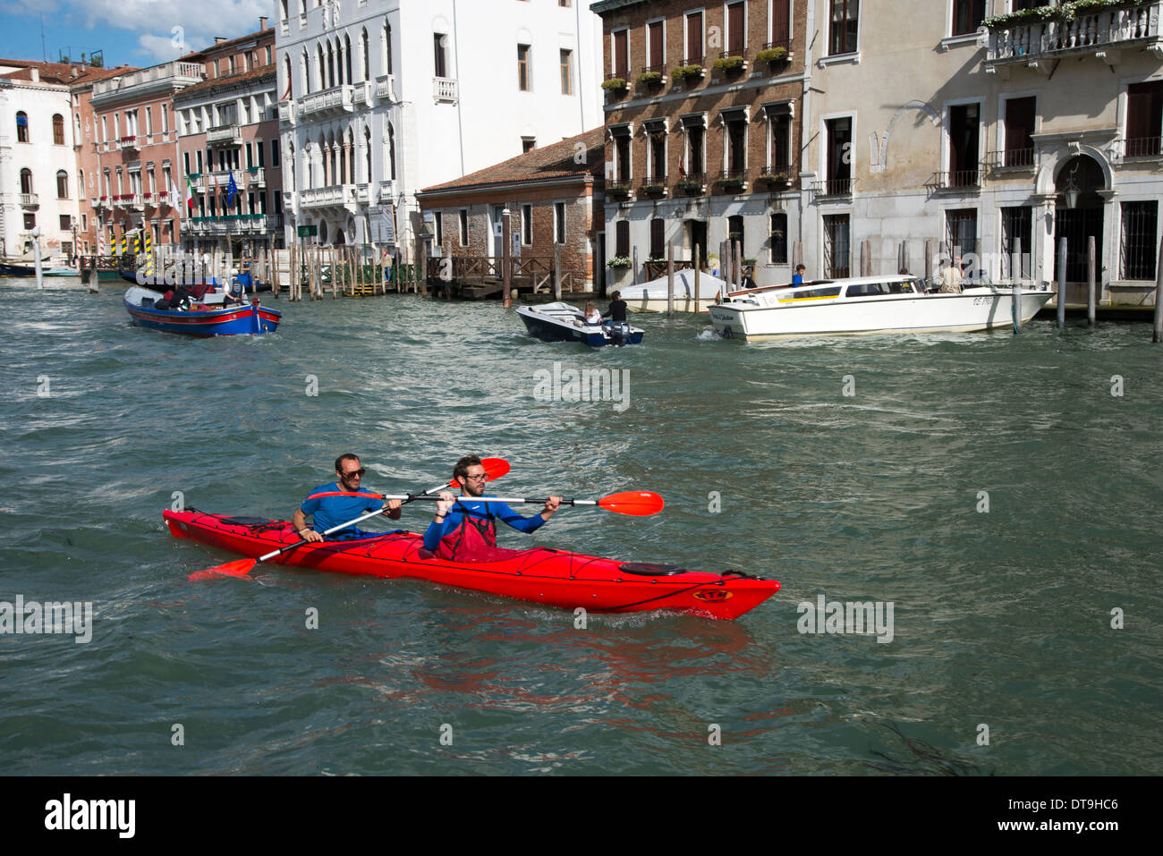 Gondel auf den Kanälen von Venedig, Italien Stockfoto