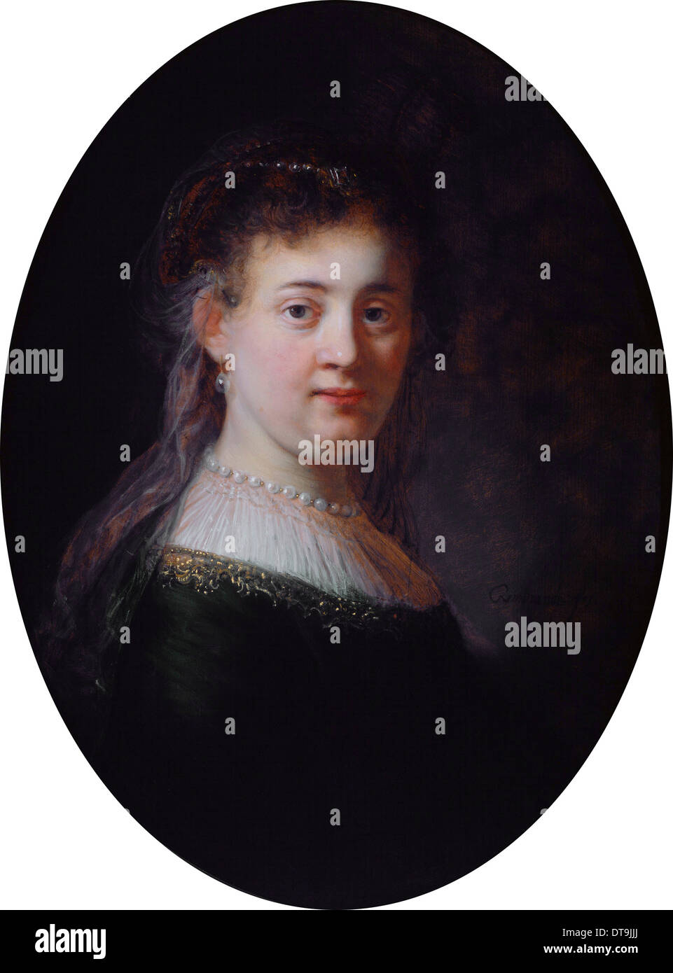 Porträt der Saskia van Uylenburgh, 1633. Künstler: Rembrandt van Rhijn (1606-1669) Stockfoto