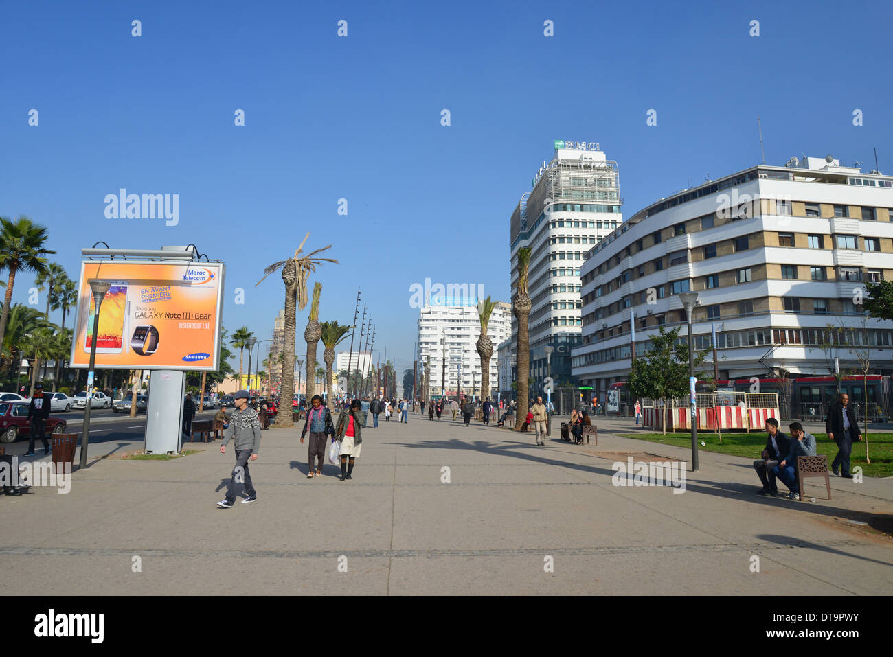 Place des Nations Unies, Casa-Anfa District, Casablanca, Grand Casablanca Region, Königreich Marokko Stockfoto