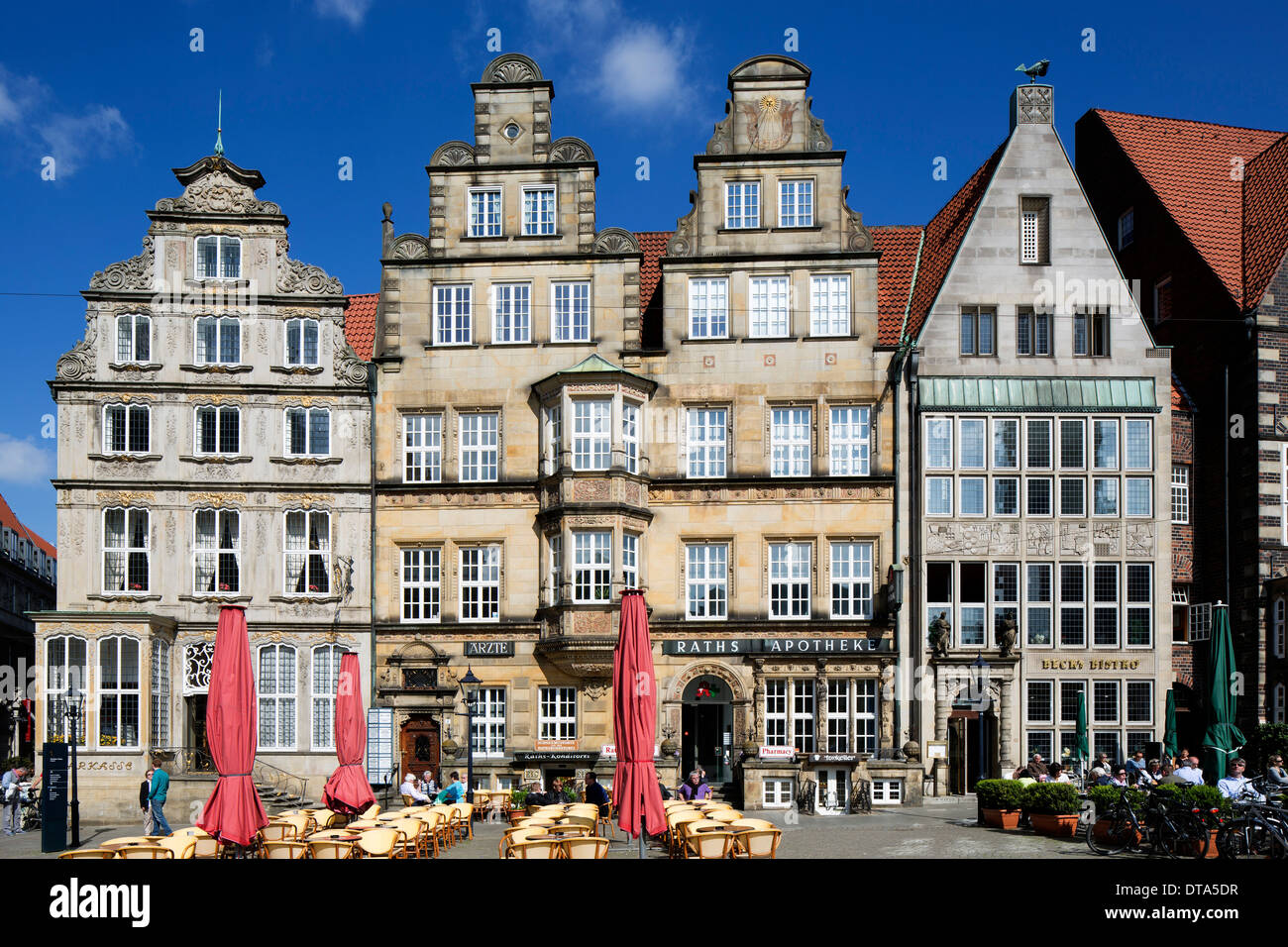 Historischer Gewerbegebäude, Markt-Quadrat, Bremen, Deutschland Stockfoto