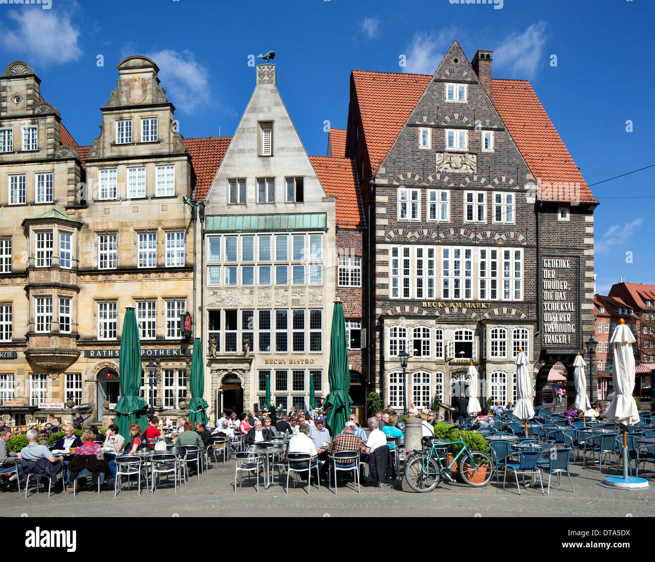 Historischer Gewerbegebäude, Markt-Quadrat, Bremen, Deutschland Stockfoto
