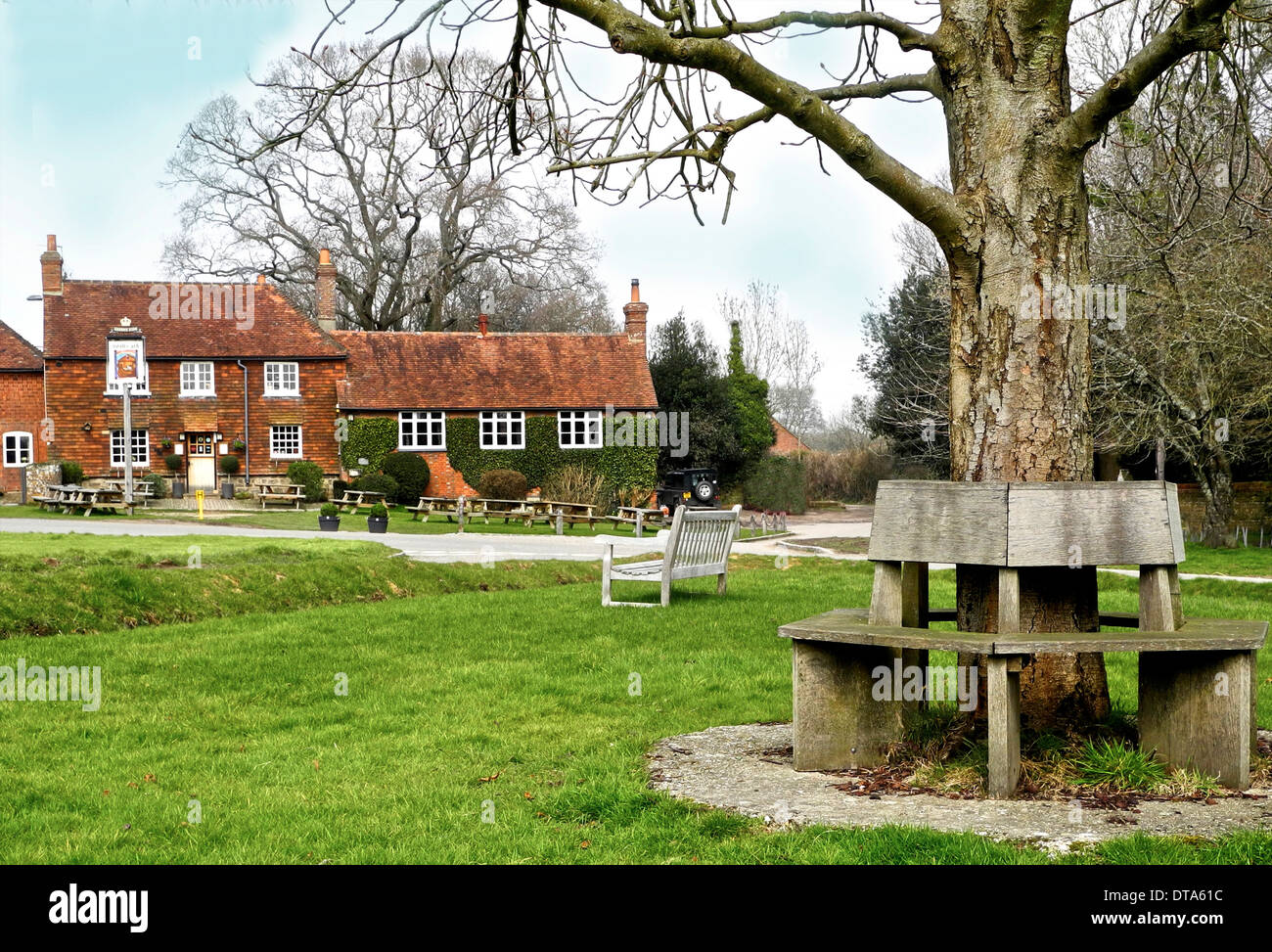 Lurgashall Dorf in Sussex mit Blick auf das Noahs Arche Kneipe Public house Stockfoto