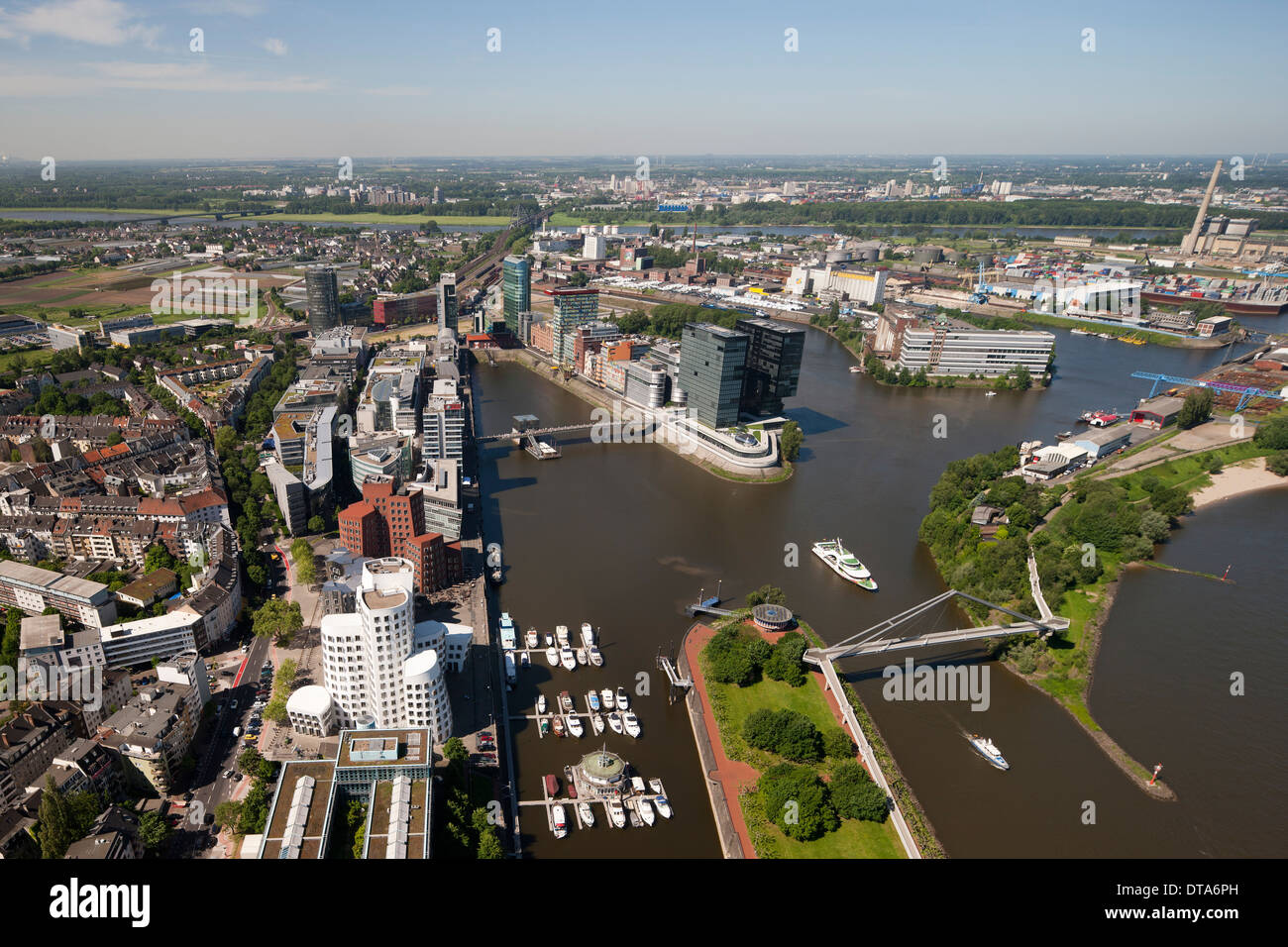 Düsseldorf, Medienhafen, Blick Vom Rheinturm Stockfoto