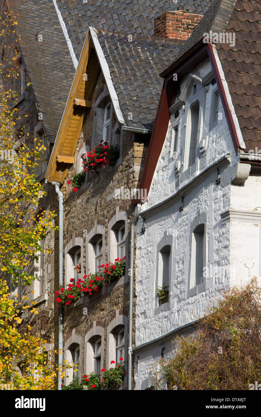 Kornelimünster, Hausfassaden am Benediktusmarkt Stockfoto