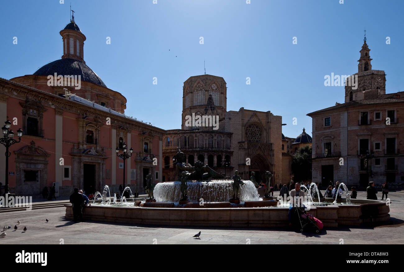 Valencia, Plaza De La Virgen Stockfoto
