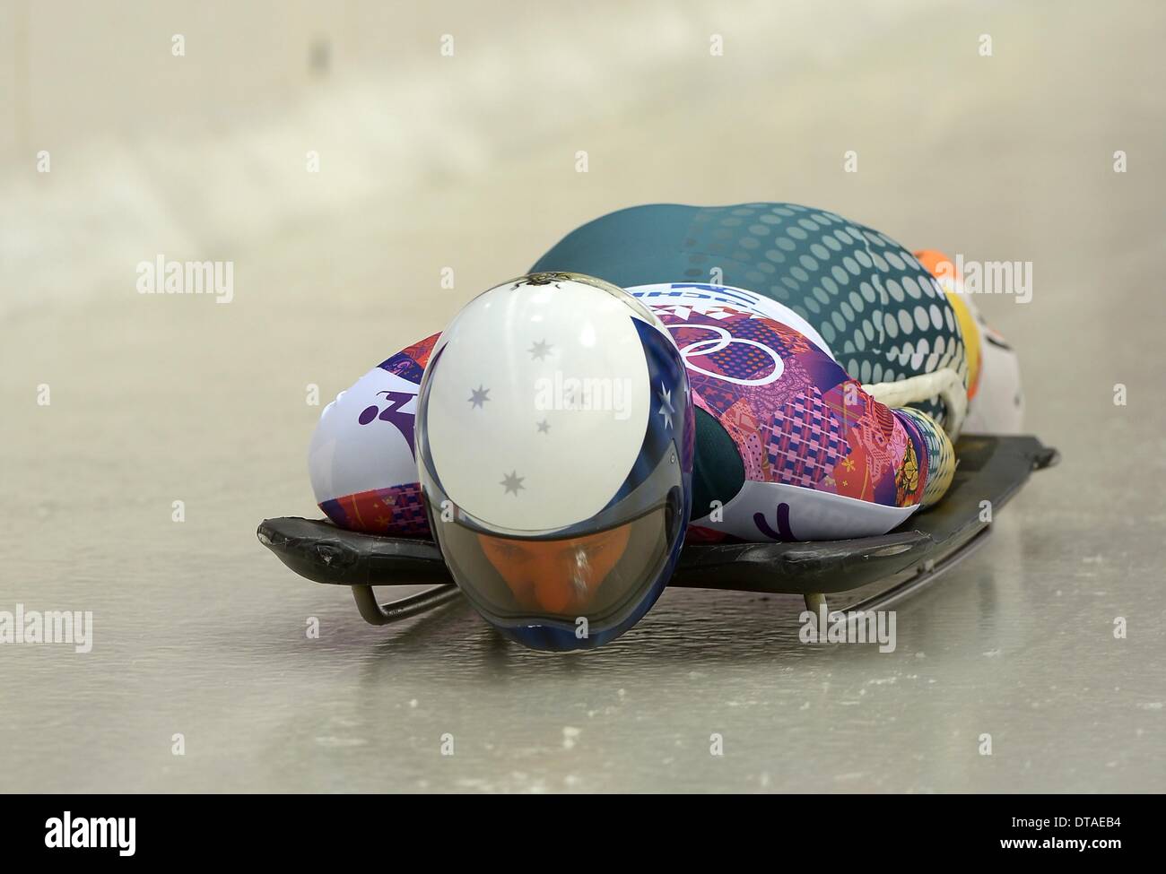 Winterspiele in Sotschi 2014: Lucy Chaffer (AUS). Womens Skelett - Sanki sliding Centre - Sotschi - Russland - 13.02.2014 Credit: Sport In Bilder/Alamy Live News Stockfoto